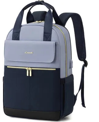Image de Sac à dos pour femmes, grande taille, 17 pouces, sac à dos pour ordinateur portable, imperméable, sac à dos de voyage, bleu, pour ordinateur portable 17,3 pouces