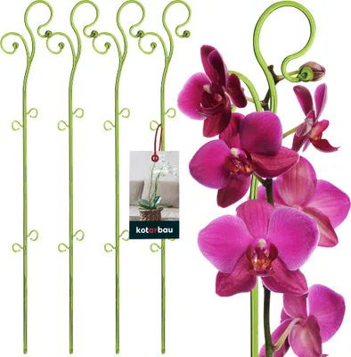 Zdjęcie produktu dla KOTARBAU® Zestaw 4 podpór do roslin zielone PVC 58 cm podpora do kwiatów pomoc do wspinaczki rosliny domowe podpora do kwiatów ogród orchidea podpora do roslin dekoracyjny uchwyt do roslin rosliny domowe prety do wspinaczki