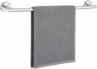 Obrázek produktu pro Držák na ručníky do koupelny, 61 cm, nerezová ocel, moderní nástěnný držák na ručníky, kartáčovaná stříbrná barva, úsporný a stylový doplněk do koupelny