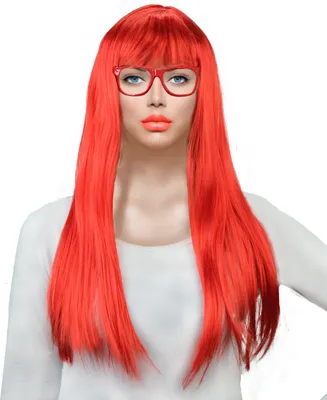Produktbild von Perücke Wig langhaar, Fasching Karneval Halloween Motto Party, rot