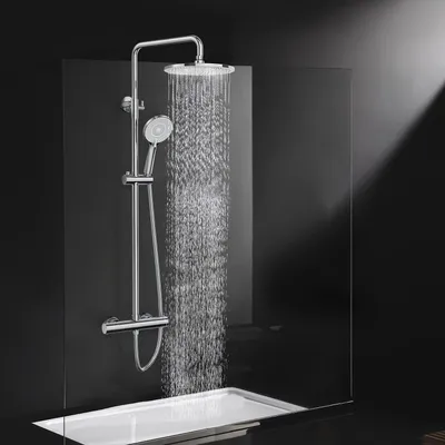 Obrázok produktu pre Termostatická sprchová súprava - Sprchový panel - Sprcha s dažďovou hlavicou - Ručná sprcha - Termostatická batéria