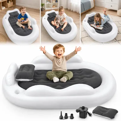 Aufblasbares Kinderbett 157×110×30 cm mit Pumpe, 150 kg