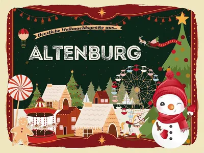 Zdjęcie produktu dla vianmo Drewniany znak 30x40 cm Grüße ALTENBURG