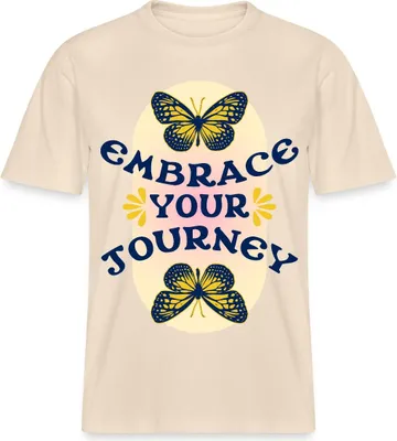 Produktbild von Spreadshirt Embrace Your Journey Hippie Y2K Spiritualität Retro Design Relaxed Fit Uni T-Shirt, L, Natur
