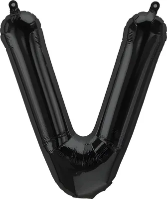 Produktbild von Folienballon Buchstabe V, schwarz, ca. 40 cm, für Luftbefüllung