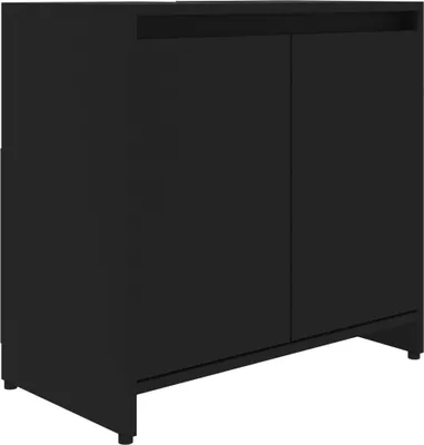 Zdjęcie produktu dla vidaXL Szafka łazienkowa czarna 60x33x58 cm płyta wiórowa