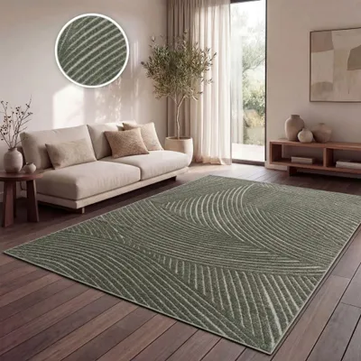 Produktbild von Paco Home Outdoor Teppich Wetterfest Balkon Wohnzimmer Skandi Muster Boho Einfarbig Modern 120x160 cm