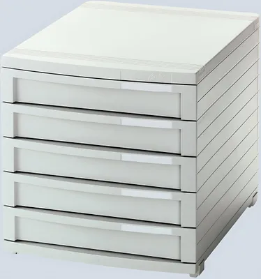 Produktbild von HAN Schubladenbox CONTUR A4/B4/C4 5 geschlossene Schubladen, lichtgrau