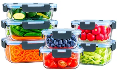 Obrázek produktu pro Sada skleněných nádob na skladování potravin s vzduchotěsnými víčky