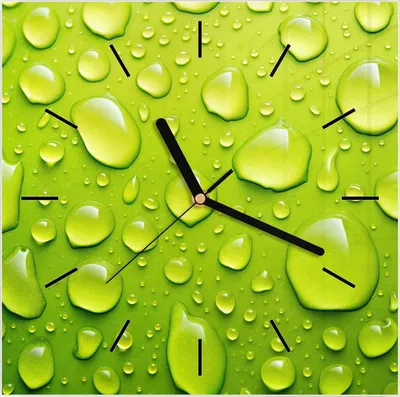 Produktbild von Wanduhr aus Glas mit Motiv Wassertropfen- 30 x 30 cm - inkl. Aufhängesystem