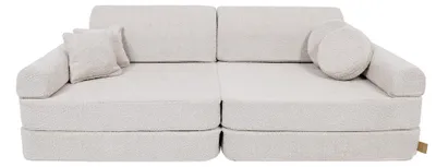 Zdjęcie produktu dla Modułowa kanapa do zabawy Premium z tkaniny bouclé, 10 elementów, BOUCLE dla dzieci, modułowa, z pianką, certyfikat OEKO-TEX, do zabawy