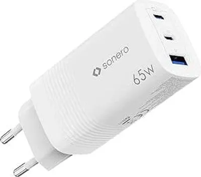 Produktbild von SONERO USB-C & USB-A GaN Ladegerät, X-PS131, 3 Port, 65W, weiß