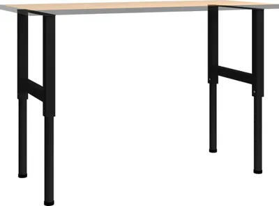 A simple studio shot of a table with black legs and a light-colored top.
