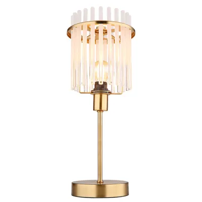 Produktbild von LED Tischleuchte, Metall, Gold, Glasstäbe, E14, H 37,5 cm
