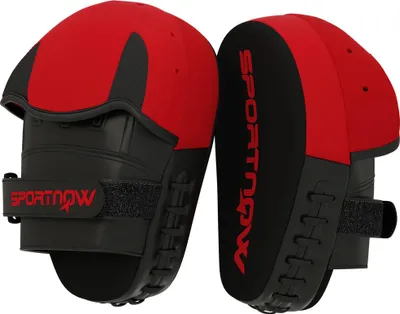 Image de MMA Muay Thai Boxpratzen - Crampons d'entraînement courbés - Pour la boxe et le kickboxing - à partir de 8 ans - Rouge
