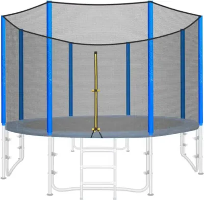 Zdjęcie produktu dla Siatka zabezpieczająca do trampoliny Bolt Edge Ø305 cm – siatka zamienna do okrągłych ram trampolin – odporna na promieniowanie UV i warunki atmosferyczne – z podwójnym zamkiem błyskawicznym