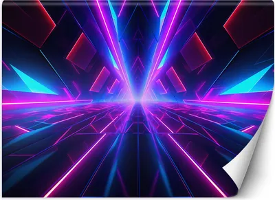 Produktbild von Vlies fototapete Neon-Tunnel 3D 200x140 cm Feeby Lila inkl. Kleber einfache Montage