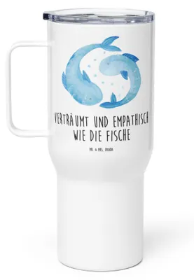 Produktbild von Mr. & Mrs. Panda thermosbecher Sternzeichen Fische - Weiß - Geschenk, Sternbild, Geburtstag März, Februar, To-Go-Becher, Fisch, Kaffee-to-go-Becher, Isolierbecher