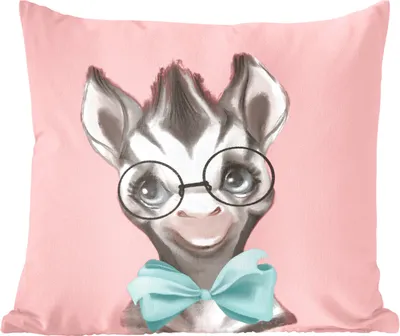 Produktbild von MuchoWow® Zierkissen Sofakissen Wohnzimmer Dekokissen 45x45 cm Dschungel - Zebra - Fliege - Schlafpolster - Polster für das Sofa