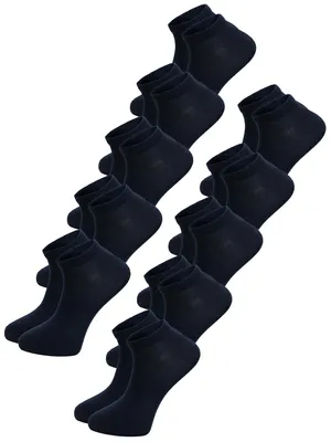 Immagine prodotto di Calzini da sneaker da uomo Tazzio, confezione da 10 A906 (blu navy, taglie 39-42)