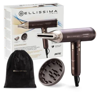 Image de Sèche-cheveux numérique CERAMISONIC 21014, technologie ionique céramique Hi-Pro, 228 km/h, 300 g, anti-frisures extrême, très silencieux, doux pour les cheveux, idéal pour les cuirs chevelus sensibles