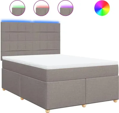 Produktbild von vidaXL Boxspringbett mit Matratze Taupe 160x200 cm Stoff