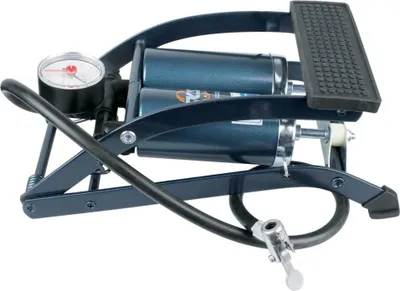Produktbild von SKS Twin Air Fußpumpe mit Doppelzylinder, Manometer, Stahlkonstruktion, max. ...