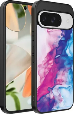 Produktbild von Fit für Google Pixel 9 Telefon Fall mit rosa blau Marmor Print - TPU Backcover Fall Rose blau Marmor Design - Smartphonica