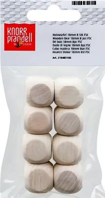 Produktbild von KNORR prandell 218483185, Unvollendeter handwerklicher Holzblock, 8 Stück(e), 18 mm, Polybag