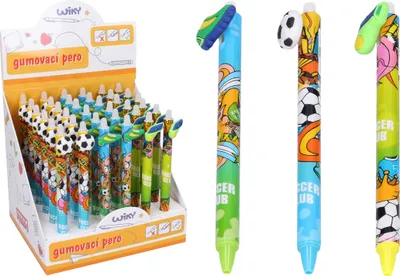 Image de Stylo à bille gomme 0,7 mm Football