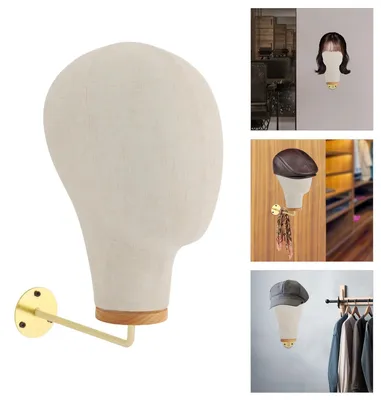 Produktbild von Realistischer Schaufensterkopf - Perückenständer - 54 cm Kopfumfang - Für Perücken, Hüte, Brillen - Platzsparend für Laden & Salon - Offwhite