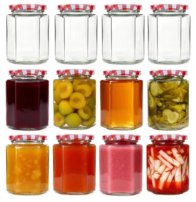 Produktbild von Jampotten, 280 ml - Glasbehälter - 6 Stück - Mit Deckel - Einmachgläser - Fermentationsgläser - Einmachgläser