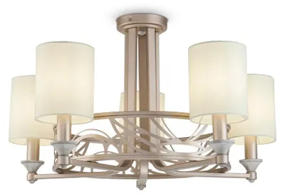 Immagine prodotto di Lampadario Contemporaneo Vittoria Metallo Oro 5 Luci Diffusori In Pvc Crema