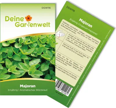 Produktbild von Majoran Einjährig Samen - Origanum majorana - Majoransamen - Kräutersamen - Saatgut für 150 Pflanzen