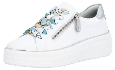 Imagen del producto de Zapatillas deportivas de cuero para mujer Remonte, con cordones de colores, modelo D1C06, talla: 42 EU, color: blanco