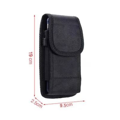 Produktbild von Universal Smartphone Handy Gürteltasche Gürtel Tasche Quer Nylon Case Clip Etui Schwarz XXXL