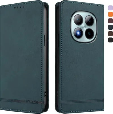 Produktbild von Hülle für Xiaomi Redmi Note 15 Pro+, Retro Kunstleder Ständer Klapphülle mit Kartenfächer und Magnetische Grün