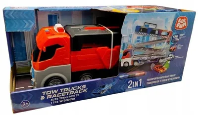 Produktbild von Elefun 2in1 Autotransporter Rennstrecke mit 8 Fahrzeugen