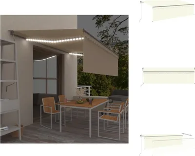 Obrázok produktu pre vidaXL Automatická markíza s roletou a LED senzorom vetra 5x3 m krémová - Markízy