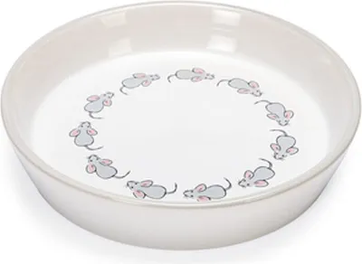Produktbild von Karlie Napf Mäuse Motiv - Katzennäpfe - Keramik - Weiß - 200 ml - Durchm. 16 cm