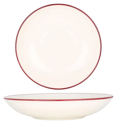 Zdjęcie produktu dla Talerz głęboki Bonna - Linea Burgundy - Porcelana - 25 cm (1300cc)
