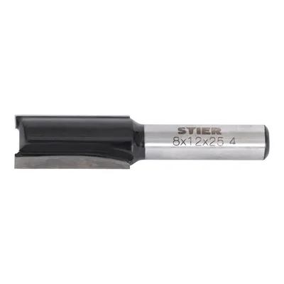 Produktbild von STIER Nutfräser HM (HW), Durchmesser (D) 12 mm, Schaft (S) 8 mm, Hartmetall, Fräser für Oberfräse, Nutfräse