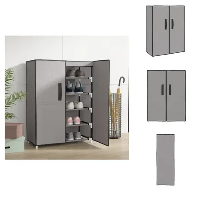 Immagine prodotto di vidaXL Scarpiera grigia 60x28x90 cm in tessuto - Scarpiere e armadietti