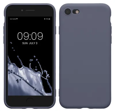 Produktbild von kwmobile Handyhülle für Apple iPhone SE (2022) / SE (2020) / 8 / 7 Hülle - weiches Handy Silikon Case - Schutzhülle Cover - Blaugrau
