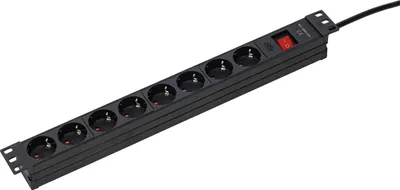 Productafbeelding van as-Schwabe 18191 as-Schwabe 19 Zoll RACK 8-fach Steckdosenleiste für Serverschrank 3,0 m schwarz