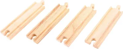 Image de Bigjigs Rail Medium rails droits 16 cm 4 pcs