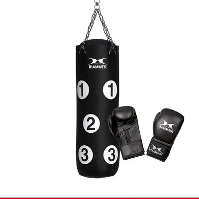 Immagine prodotto di HAMMER set per sparring boxe, sacco da boxe 80 cm, guantoni da boxe, girevole