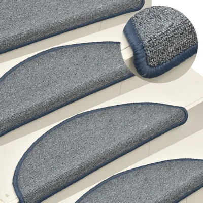 Produktbild von Design Möbel Treppenmatten 15er Set Hellgrau und Blau 56x17x3 cm - 2024 Neu