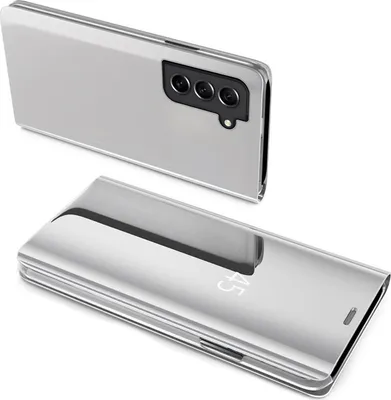 Produktbild von Handy Hülle für Samsung Galaxy S23 FE Clear View Hülle Klapp Flip Hülle Bumper Cover Spiegel Mirror, Farbe: Silber