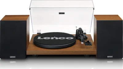 Produktbild von Lenco LS-480WD - Bluetooth® Plattenspieler mit zwei externen Lautsprechern und 2 x 30 Watt RMS - Holz